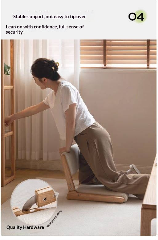 Oak Solid Wood Foldable Low Chair