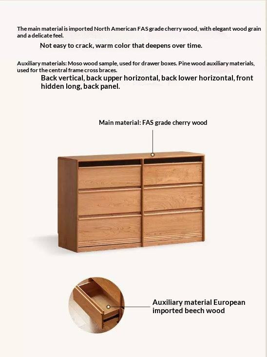 Cherry Solid Wood Drawer Cabinet.