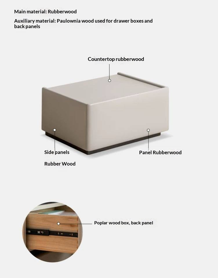 Oak, Ash Solid Wood, Solid RubberWood Light Luxury Side Cabinet