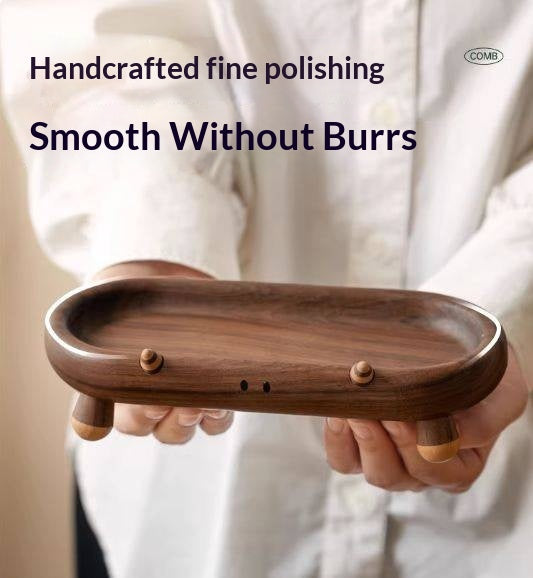 Black Walnut Solid Wood Tray for Snacks, Desserts, and Jewelry Storage