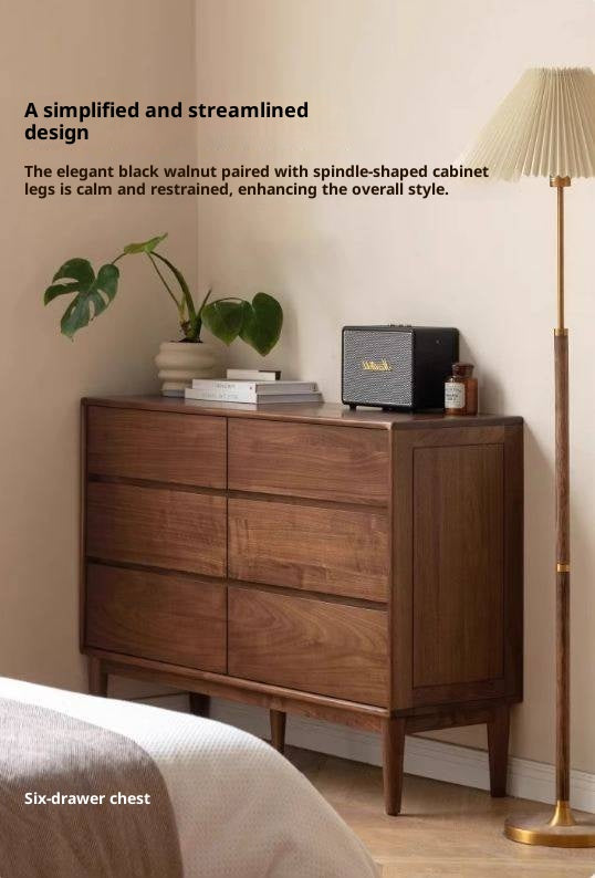 Black Walnut, Ash Solid Wood Chest of Drawers