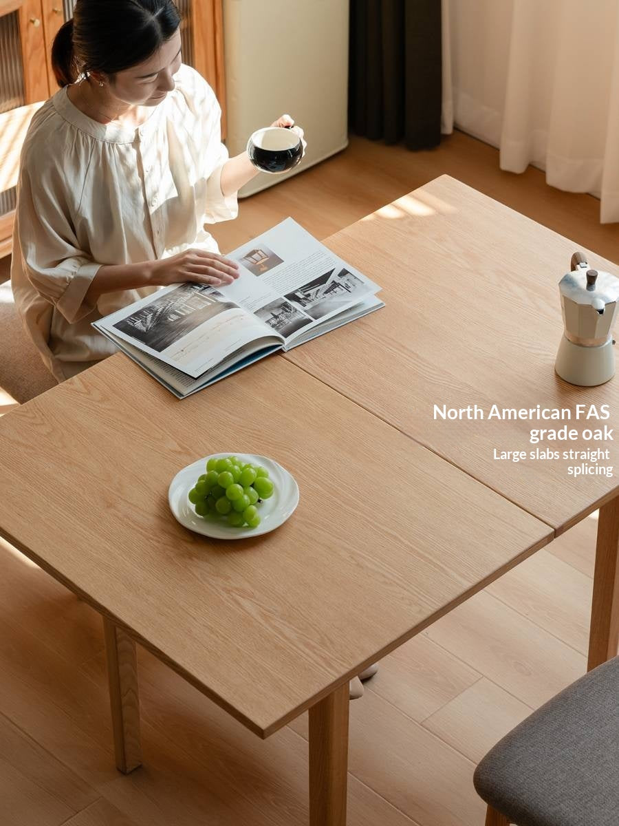 Oak Solid Wood Folding Small Dining Table