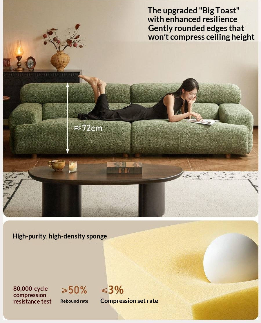 Bouclé Fabric Modern Soft Block Sofa