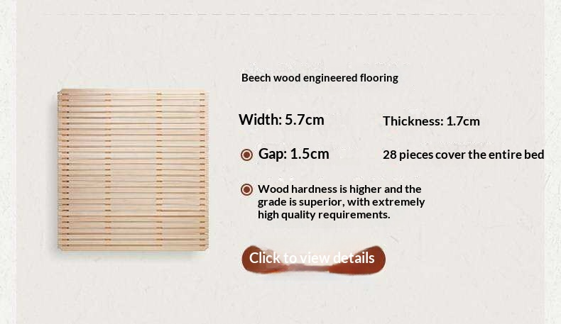 Cherry Solid Wood Double Bed with Vintage Style and Leather Upholstered Headboard