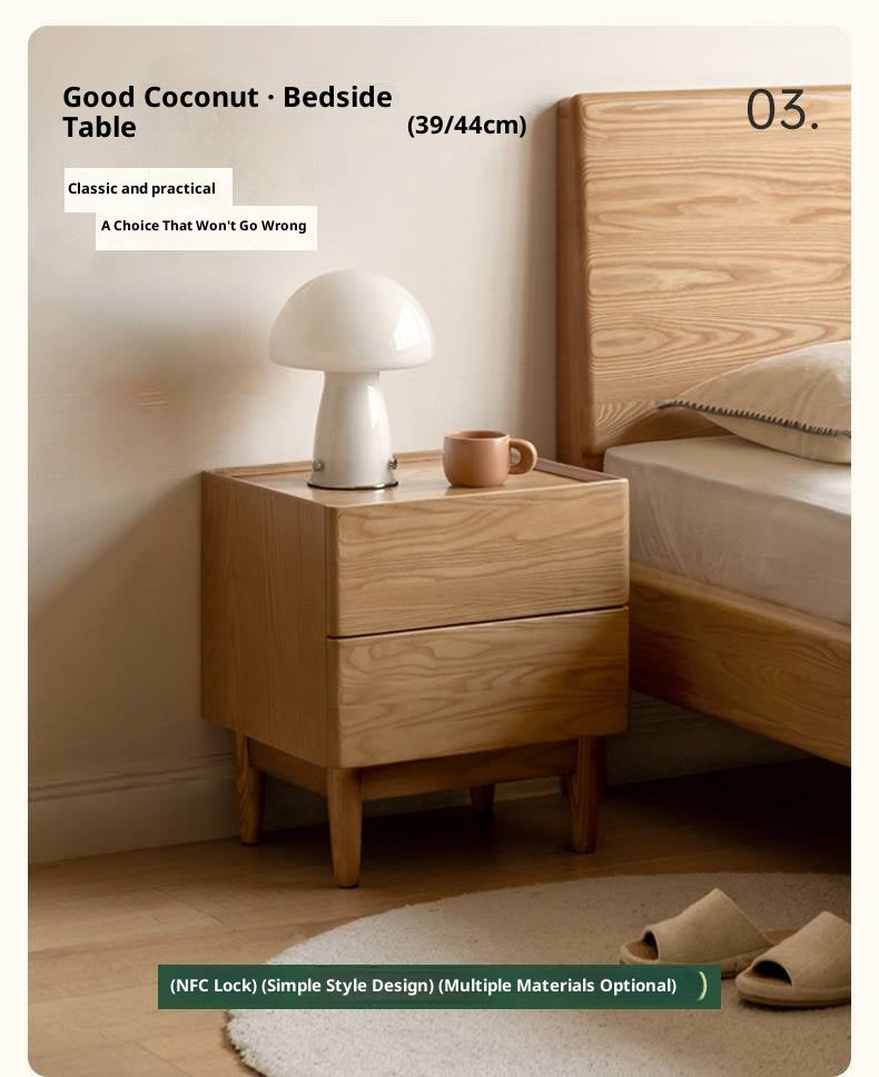 Oak, Ash, Beech Solid Wood Modern Simple Nightstand