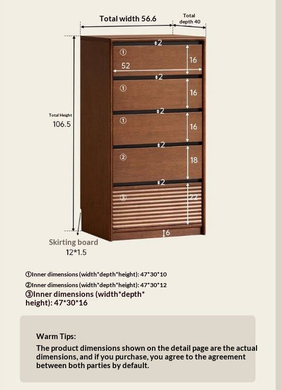 Solid Longan Hardwood Chest of Drawers