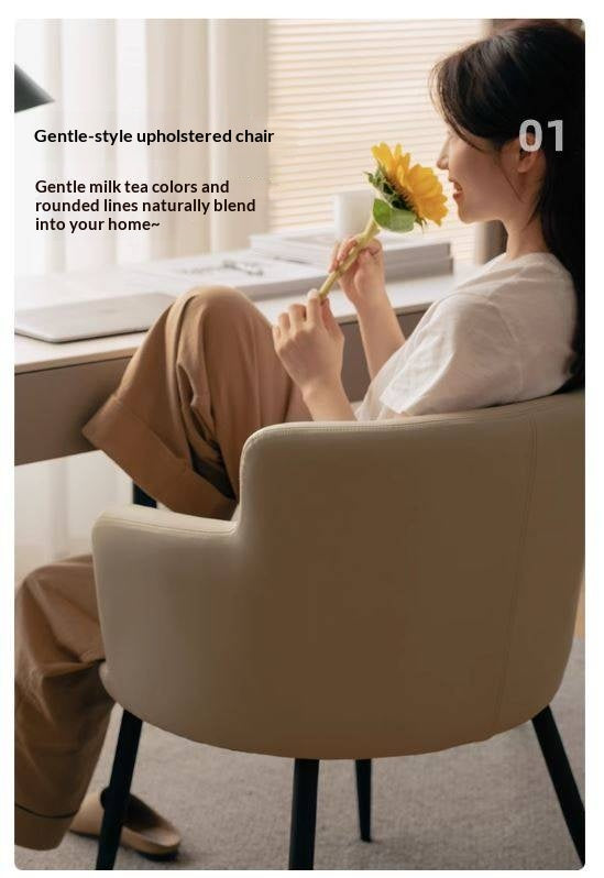 Organic Leather Soft Comfortable Italian Light Luxury Computer Chair