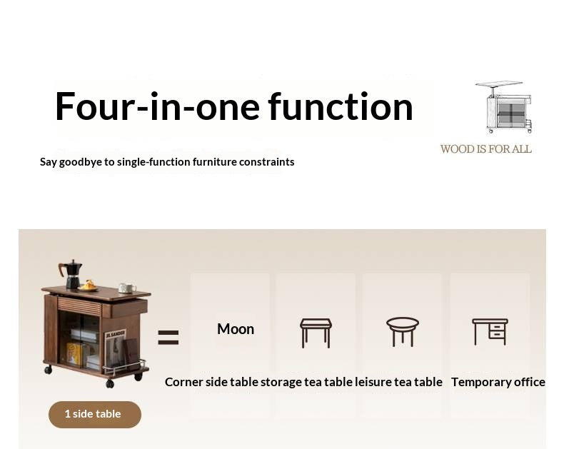 Black Walnut Solid Wood Italian Light Luxury Style Side Table