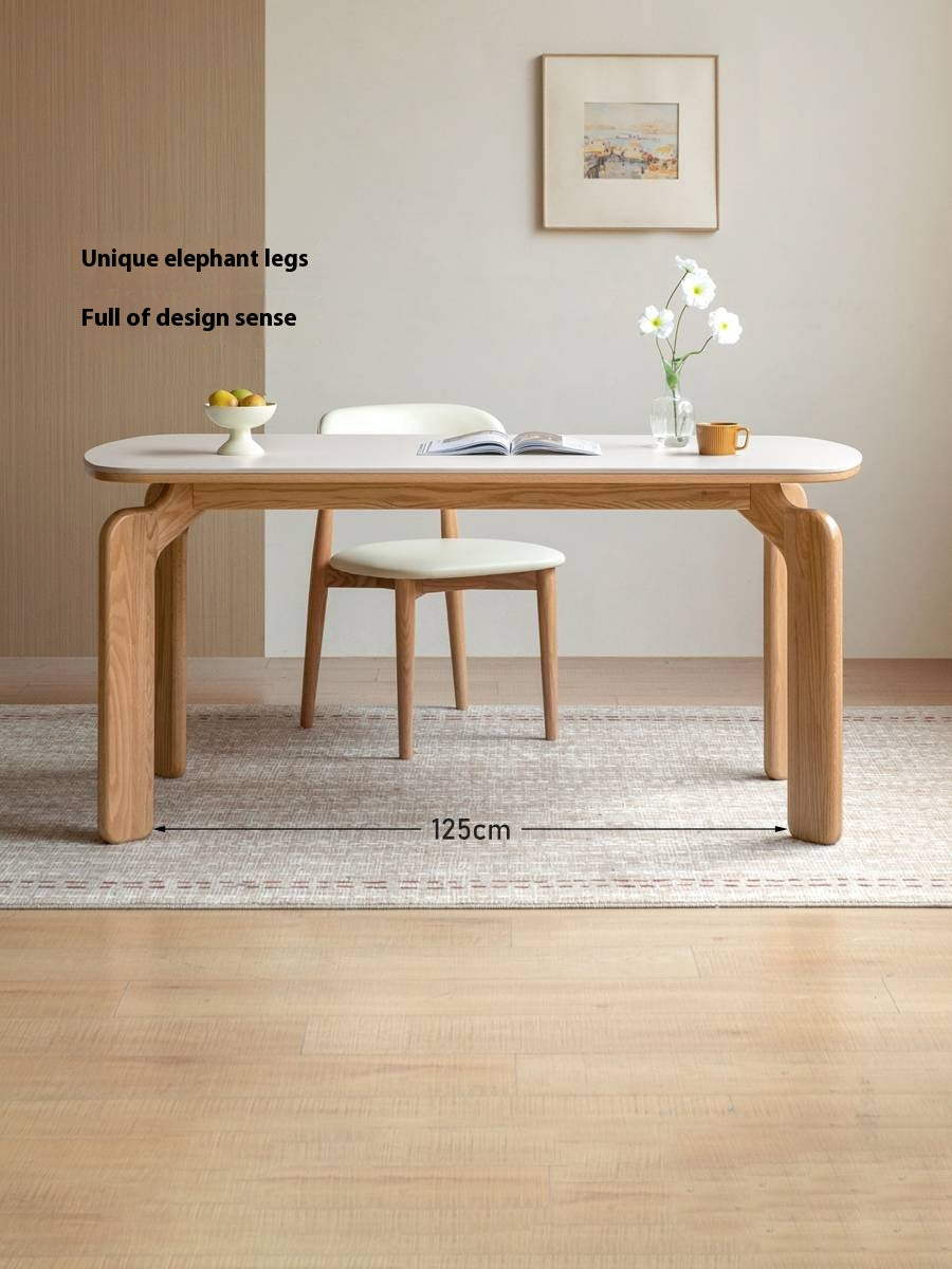 Oak Solid Wood Modern Rock Plate Dining Table