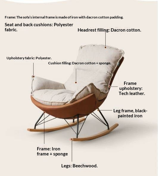 Fabric Rocking Lounge Chair with Soft Cushioned Seat - Best Seller