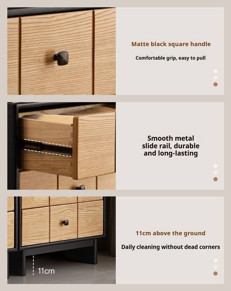 Ash Solid Wood Modern Chest of Drawers