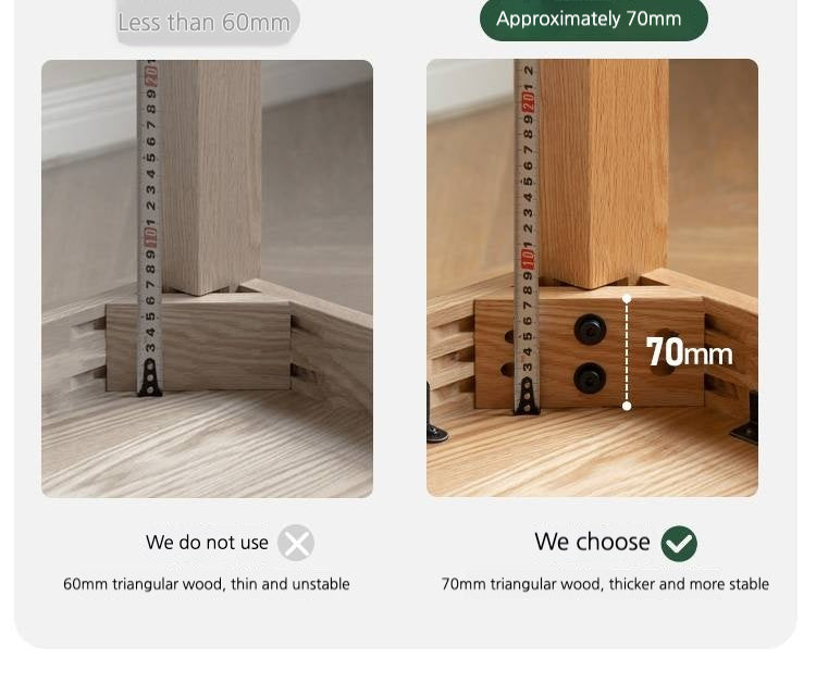 Oak Solid Wood, Solid Rubberwood Nordic Dining Table