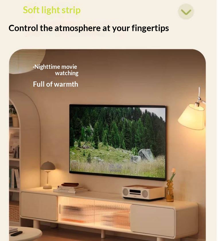 Solid RubberWood Storage White TV Cabinet.