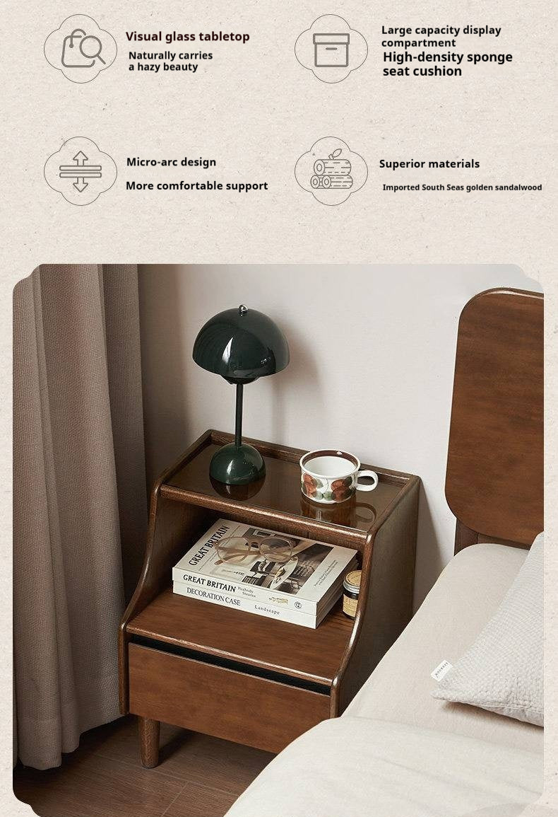 Oak Solid Wood, Solid Rubberwood Nightstand