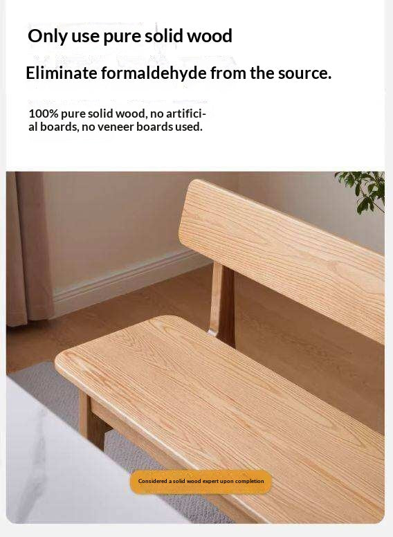 Oak Solid Wood Nordic Long Bench
