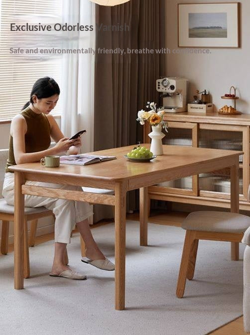 Oak Solid Wood Modern Minimalist Long Dining Table