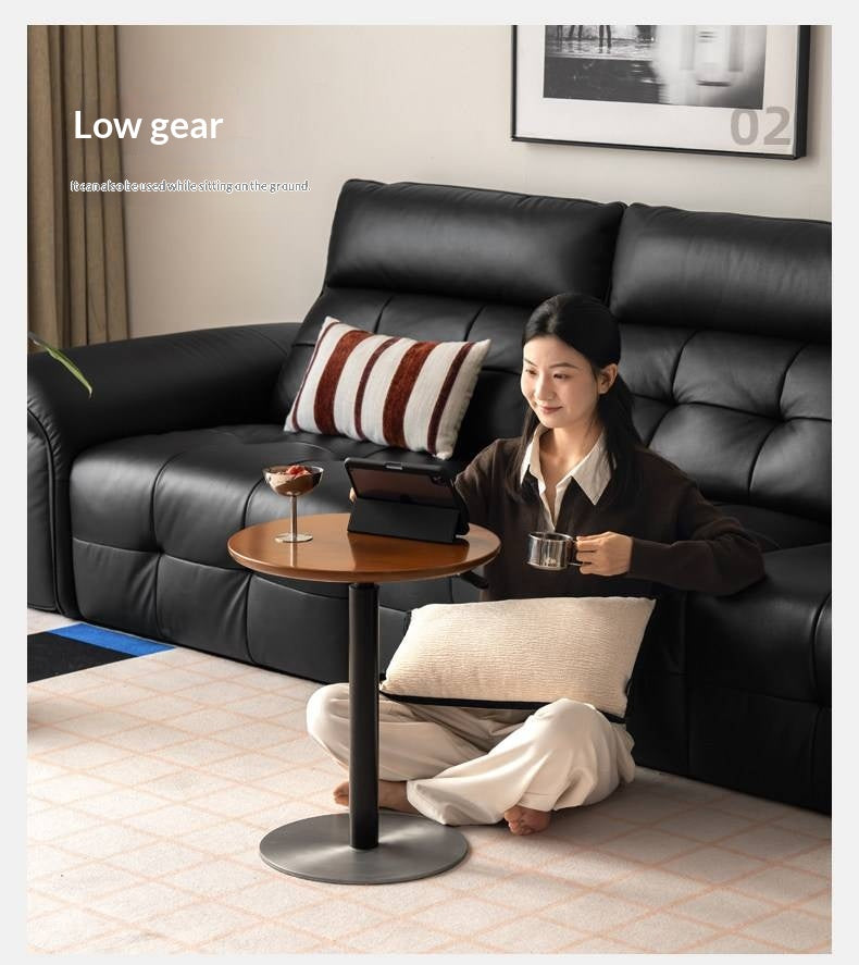 Poplar Solid Wood Vintage Style Adjustable Side Table