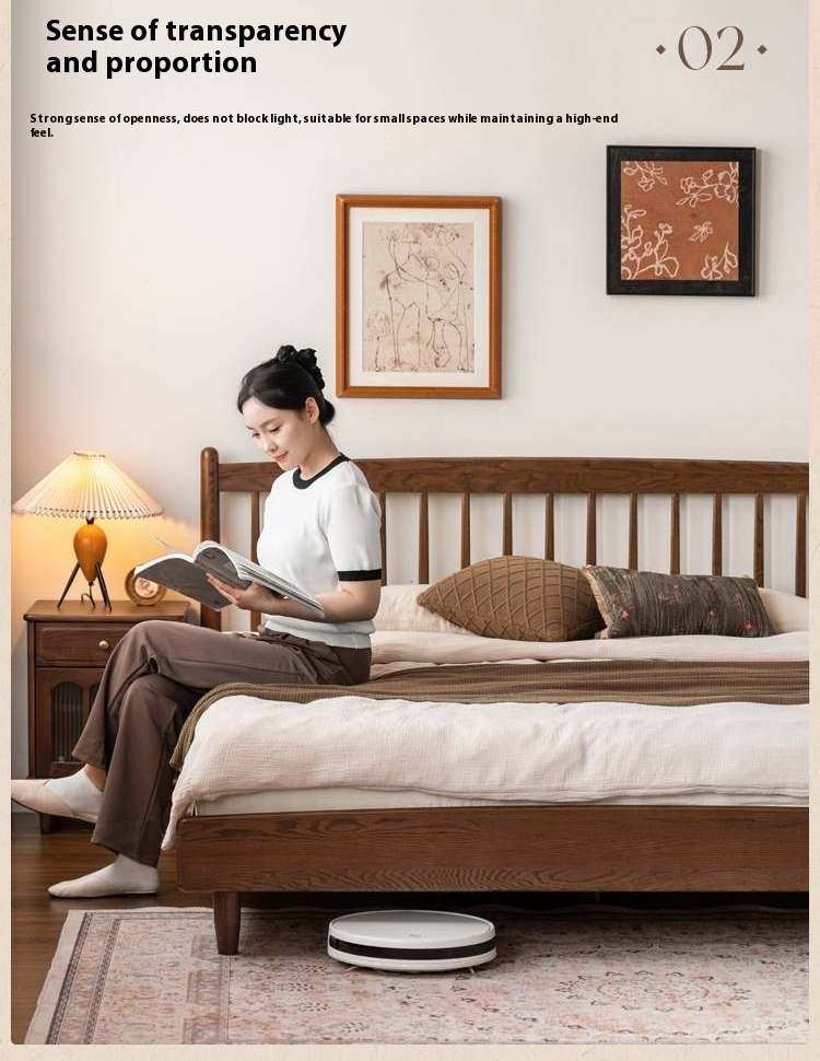 Oak Solid Wood Modern Simple Bed