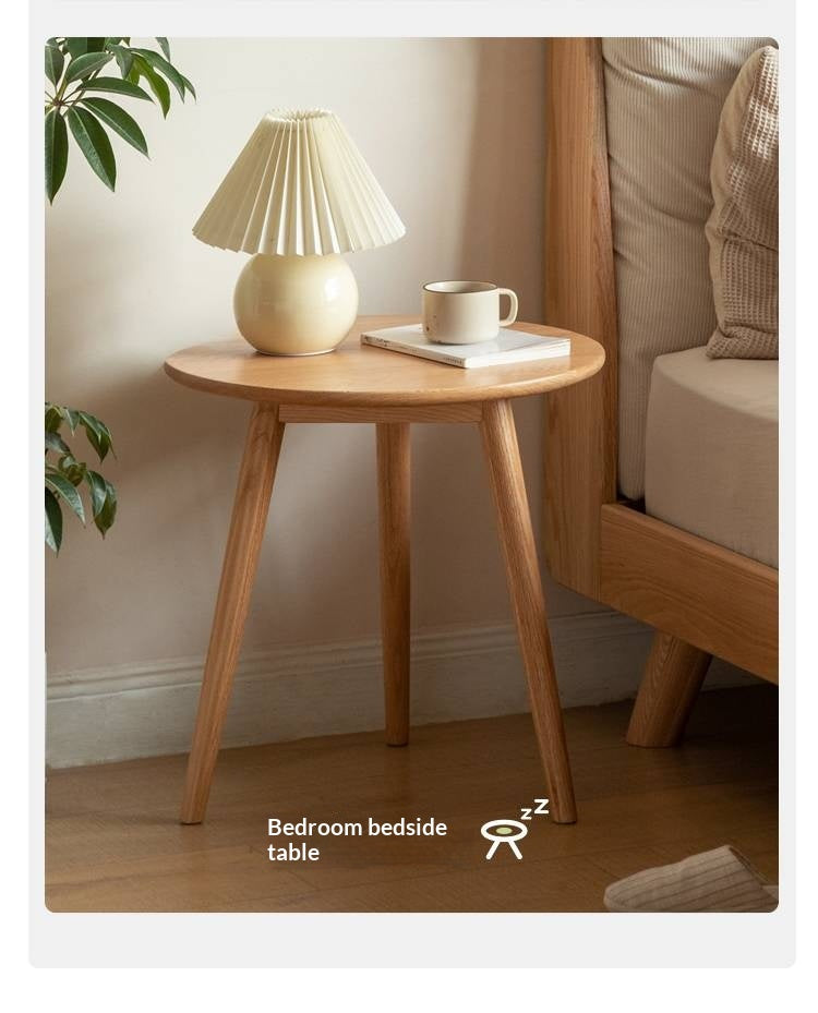 Oak, Solid RubberWood Nordic Style Side Table
