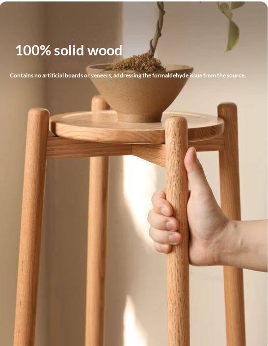 Oak Solid Wood Flower Rack Storage Rack