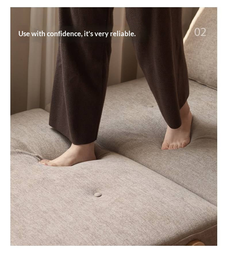Armless Folding Sofa Bed with Wood Legs