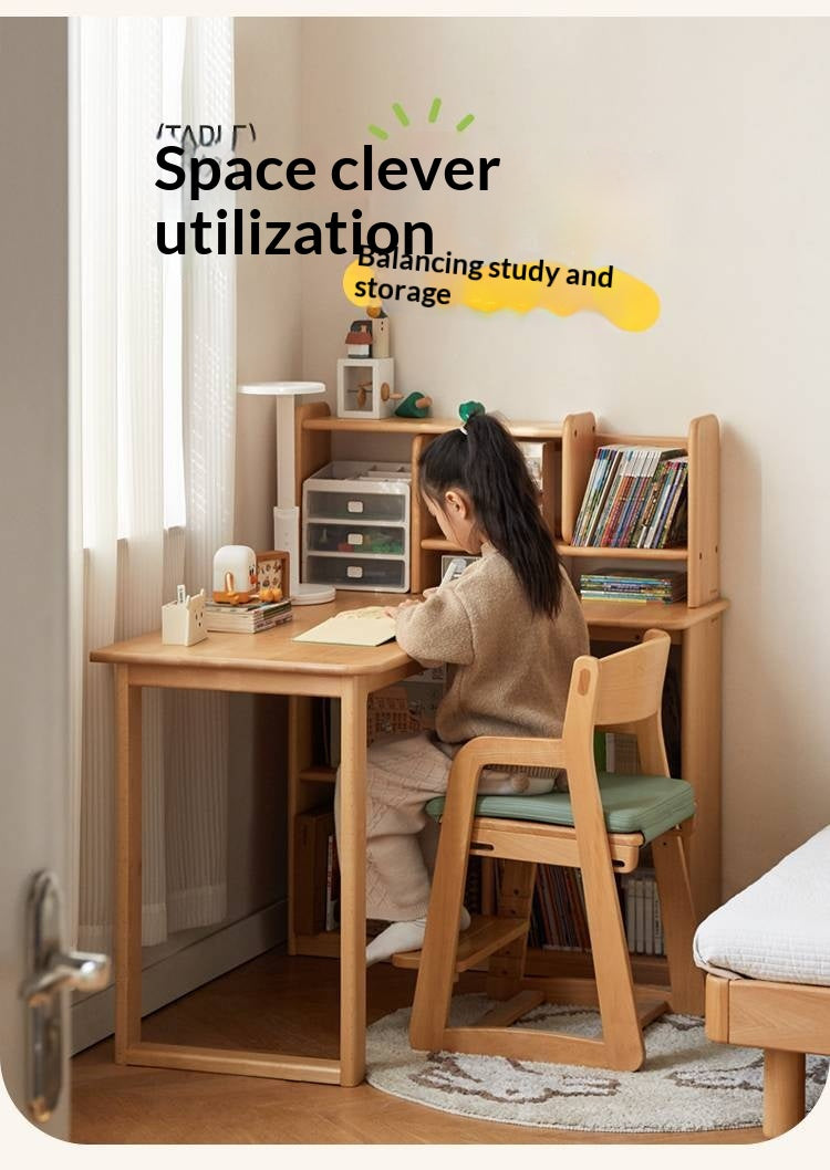 Beech Solid Wood Kids Corner Desk