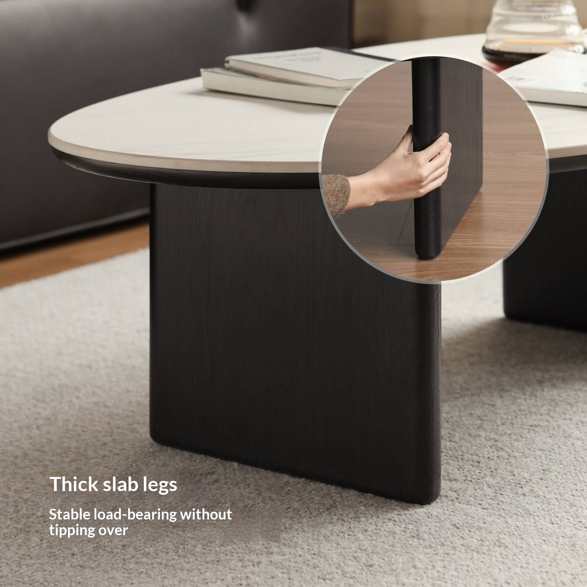 Ash Solid Wood Nordic Aesthetic Top Slab Coffee Table