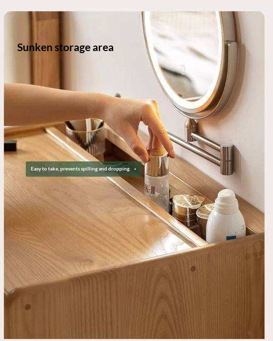 Ash Solid Wood Modern Vanity Table