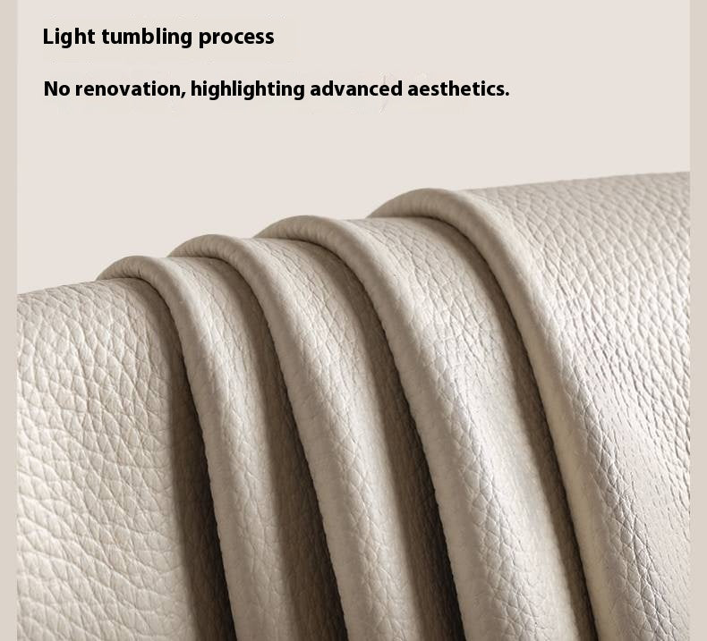 Pine Solid Wood Leather Sofa Cream Style Functional Electric