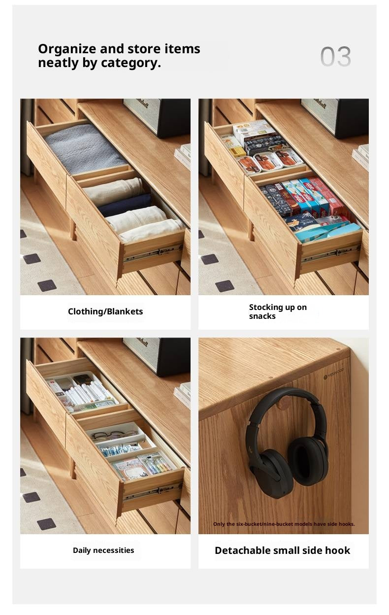 Oak Solid Wood Modern Minimalist Chest of Drawers