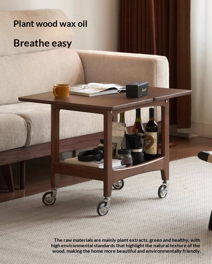 Black Walnut Solid Wood Movable Folding Modern Side Table