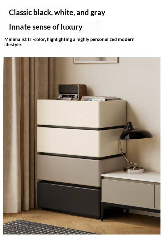 Oak, Ash Solid Wood, Solid RubberWood Light Luxury Side Cabinet
