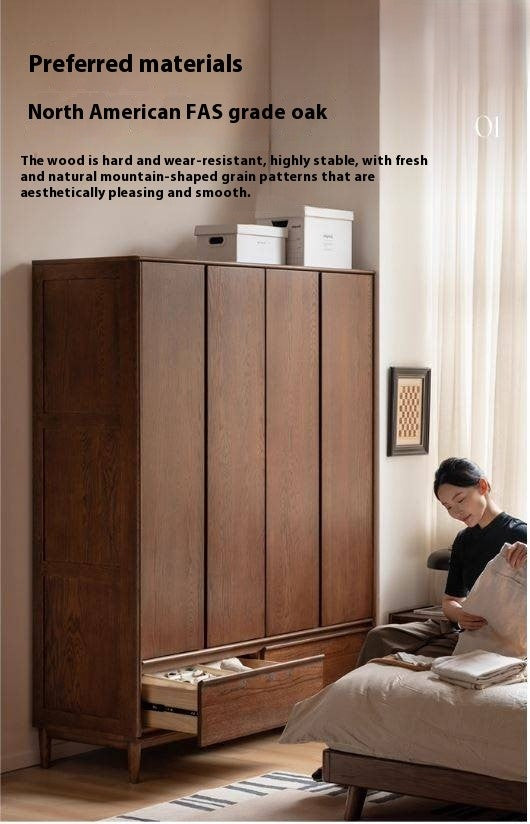 Oak Solid Wood Modern Off-Floor Wardrobe.