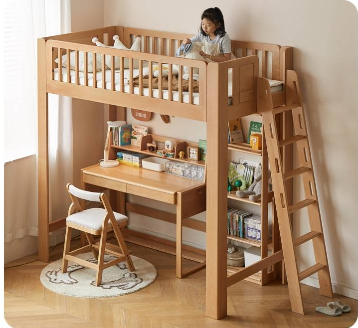 Beech Solid Wood Children's Loft Bed
