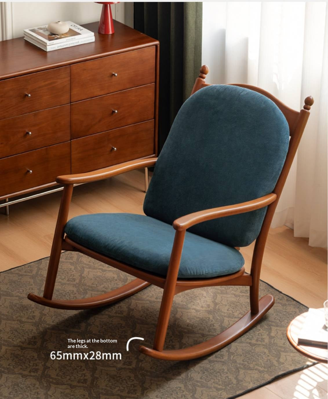 Beech Solid Wood Mid Century Rocking Chair