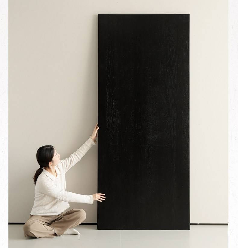 Ash Solid Wood Suspended wabi-sabi style black Dining Table