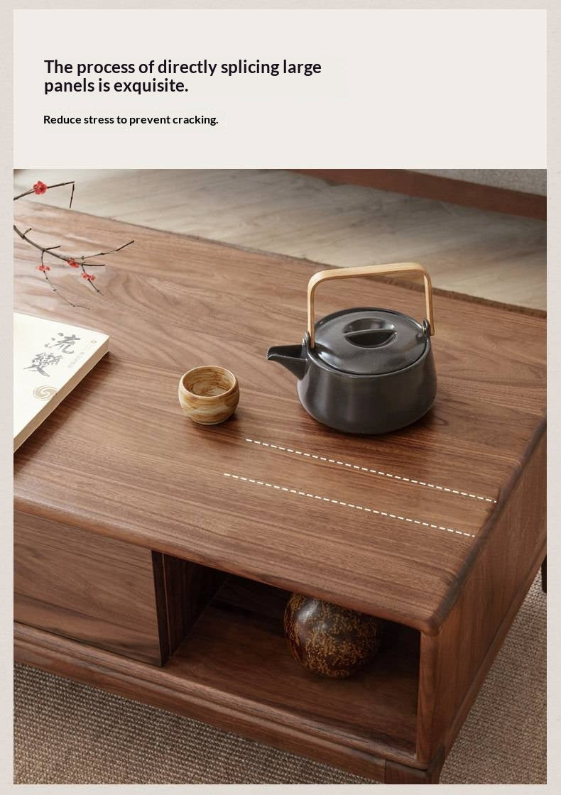 Black Walnut, Ash Solid Wood Modern Coffee Table