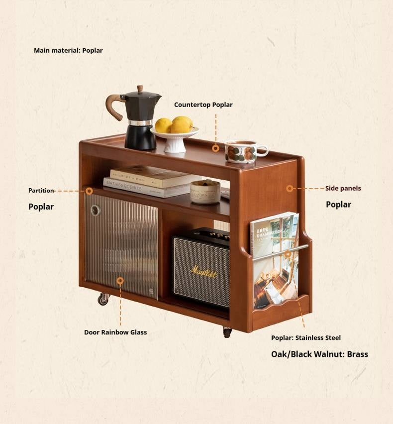 Oak, Poplar, Black Walnut Solid Wood Ancient Style Side Table