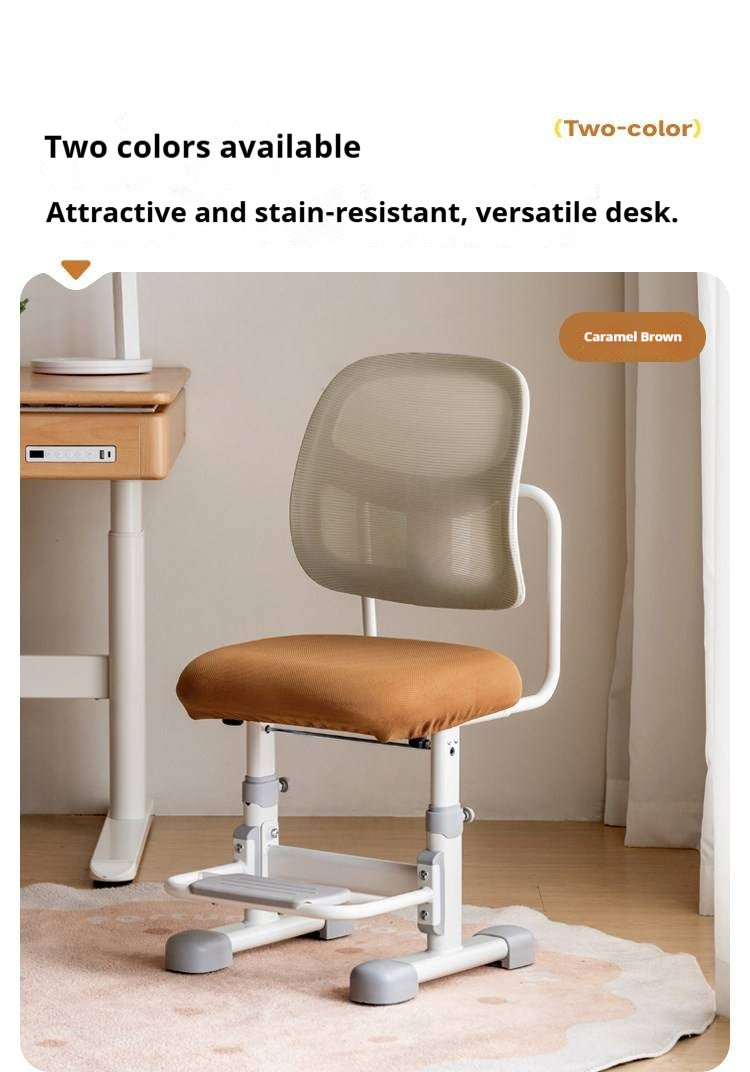 Ergonomic Height-Adjustable Kids Study Chair with Mesh Back and Footrest