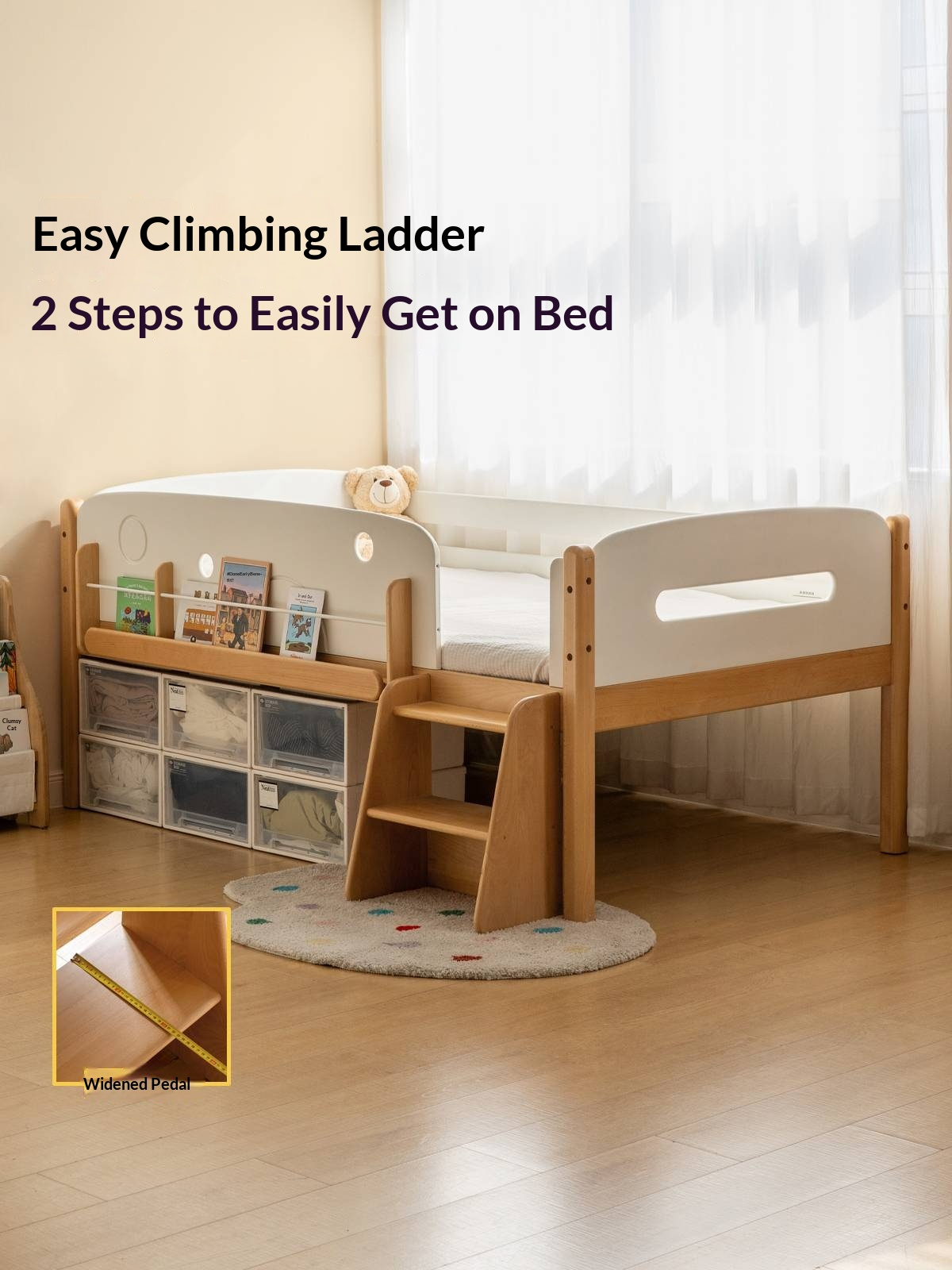 Beech Solid Wood Children's Multifunctional Storage Loft Bed