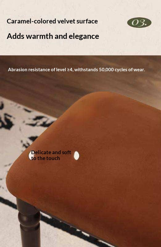 Beech Solid Wood American Retro Style Makeup Stool