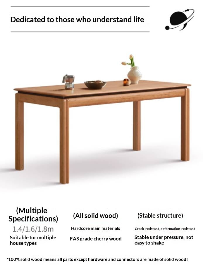 Cherry Solid Wood Vintage Style Dining Table