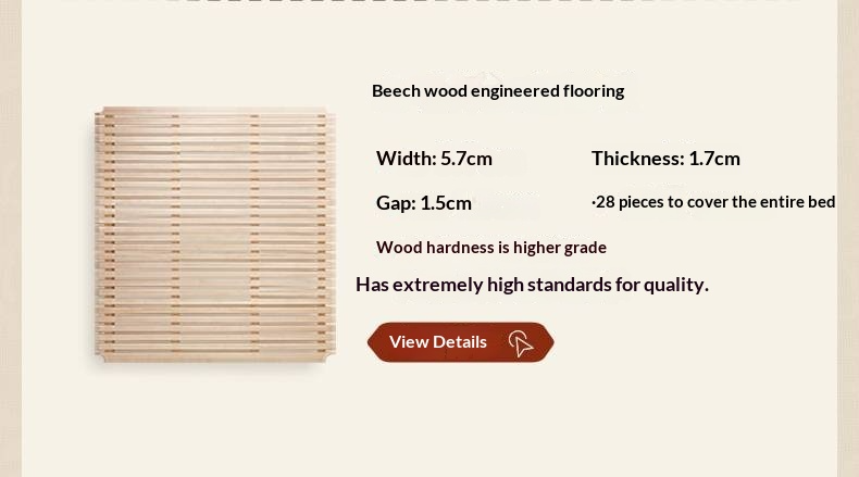 Rubberwood Solid Wood Bed American Retro Cream Style