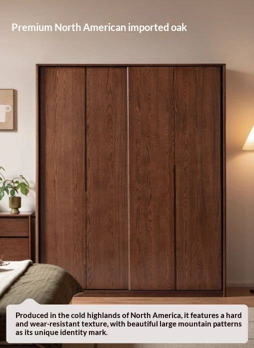 Oak Solid Wood Modern Style Wardrobe