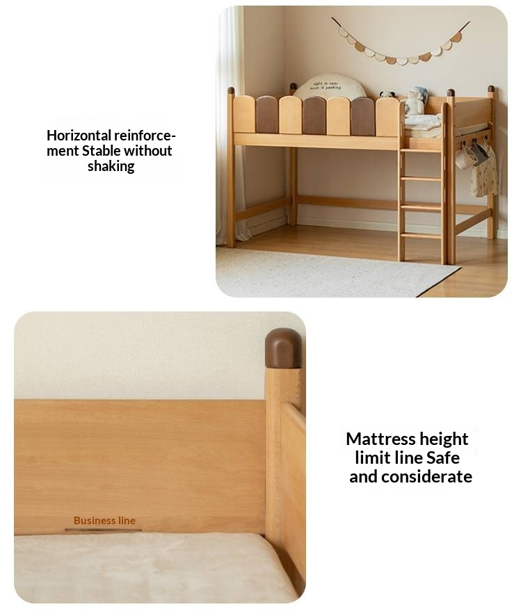 Beech Solid Wood Children's Treehouse Bed Multifunctional Loft Bed