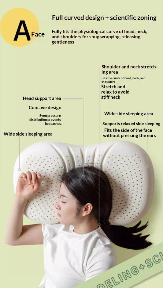 Thai Natural Latex Pillow with Neck Support and Breathable Comfort