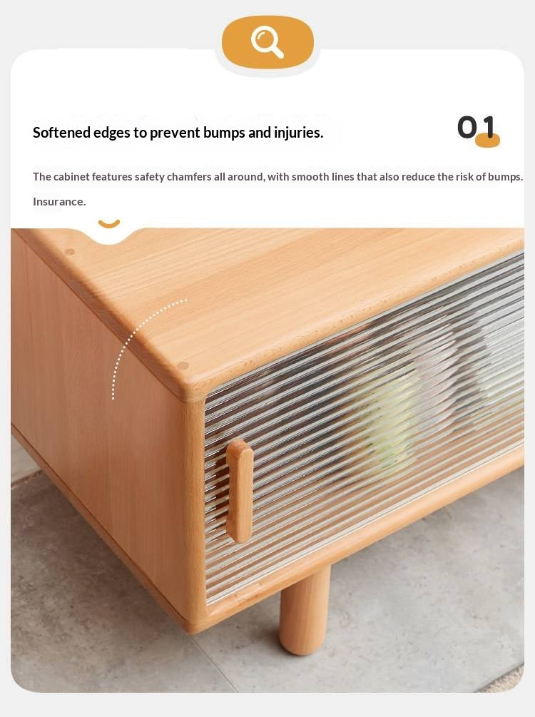 Beech Solid Wood TV Storage Cabinet.