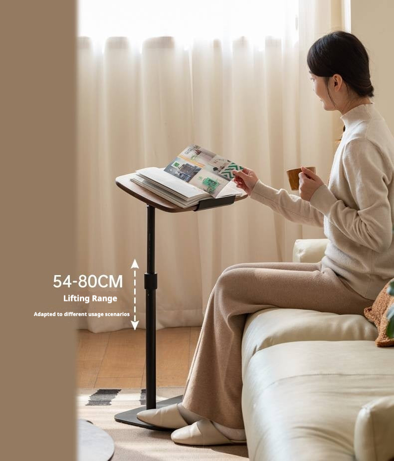 Black Walnut Solid Wood Liftable Rotating Side Table