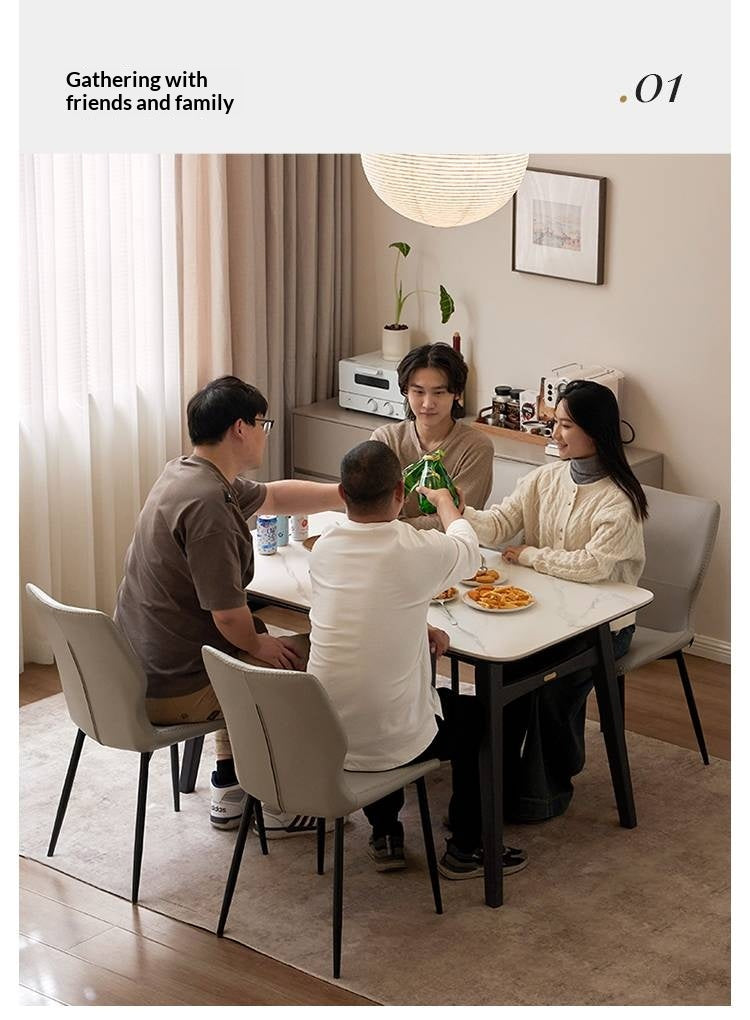 Oak Solid Wood Slate Luxury Dining Table