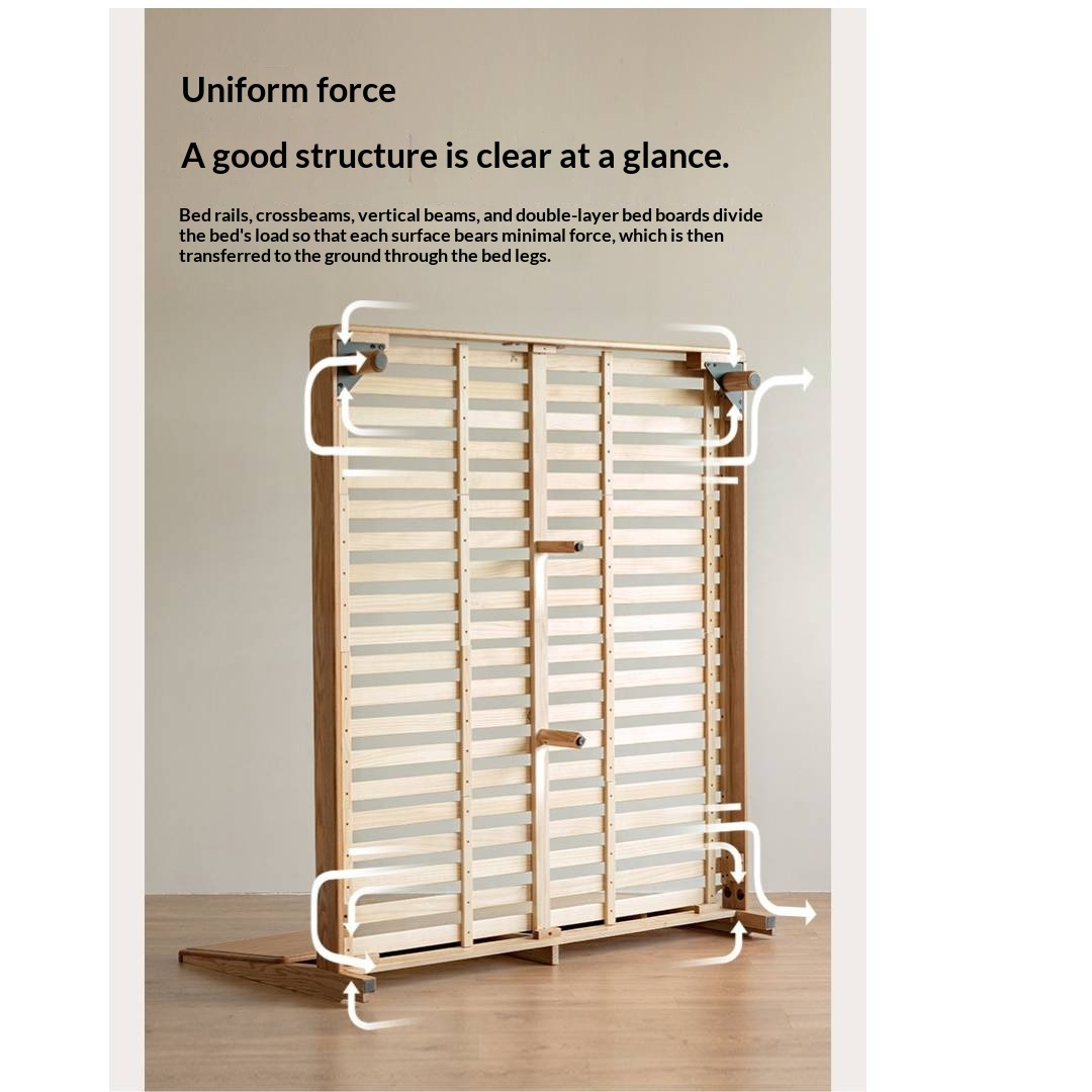 Oak Solid Wood Bed Modern Minimalist Large Bed